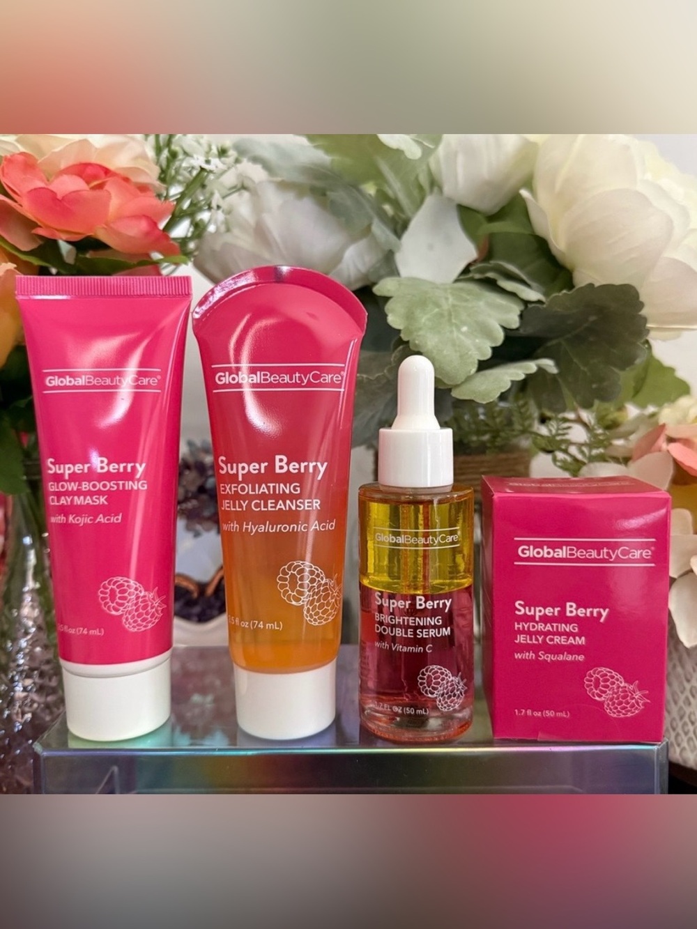 🆕🌺 GLOBAL BEAUTY CARE LIMITED EDITION “SUPER BERRY” 4-PIECE SKIN CARE SET. NEW